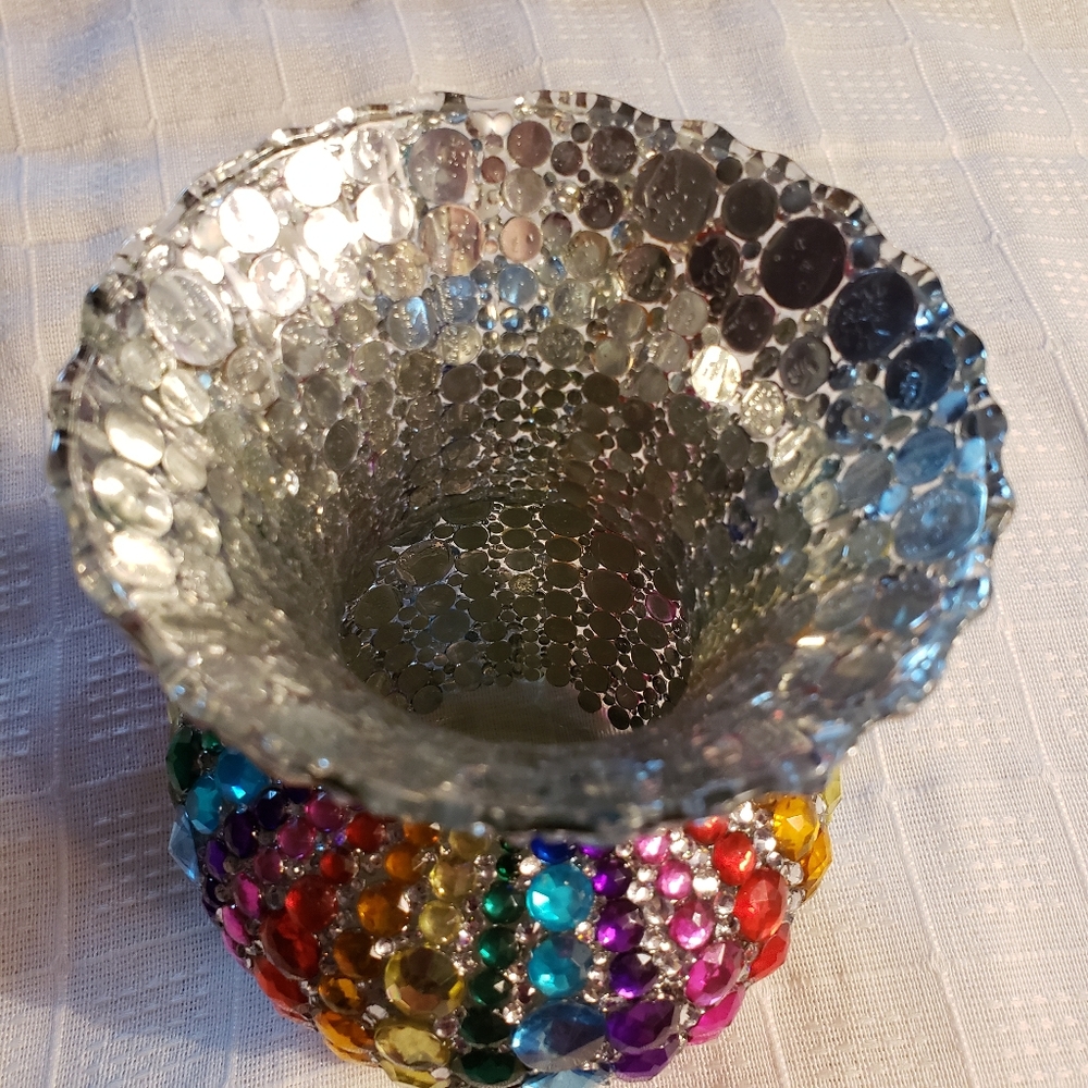 Rainbow rhinestone vase - Picture 6 of 8